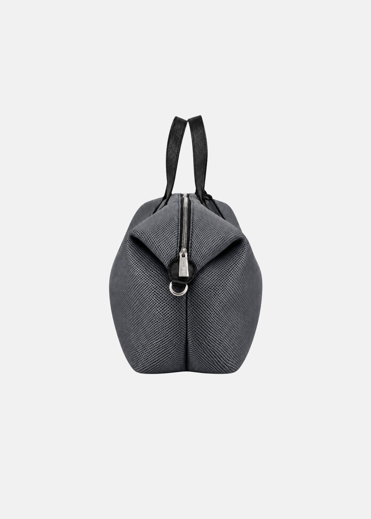Bauletto large tessuto tecnico traforato e pelle con dettagli argento