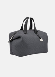 Bauletto large tessuto tecnico traforato e pelle con dettagli argento