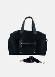 Bauletto Zip in tessuto tecnico traforato e pelle