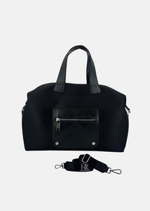 Bauletto Zip in tessuto tecnico traforato e pelle