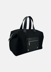 Bauletto Zip in tessuto tecnico traforato e pelle