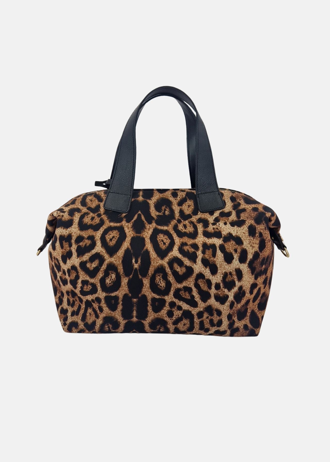 Bauletto medium in neoprene maculato con dettagli oro