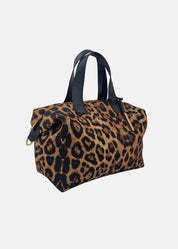 Bauletto medium in neoprene maculato con dettagli oro