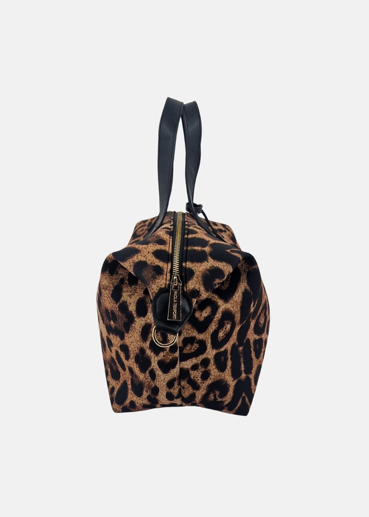 Bauletto medium in neoprene maculato con dettagli oro