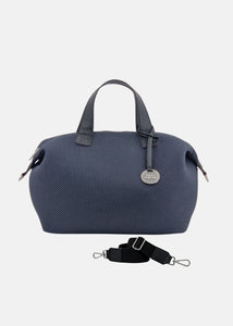 Bauletto medium traforato e pelle con dettagli argento