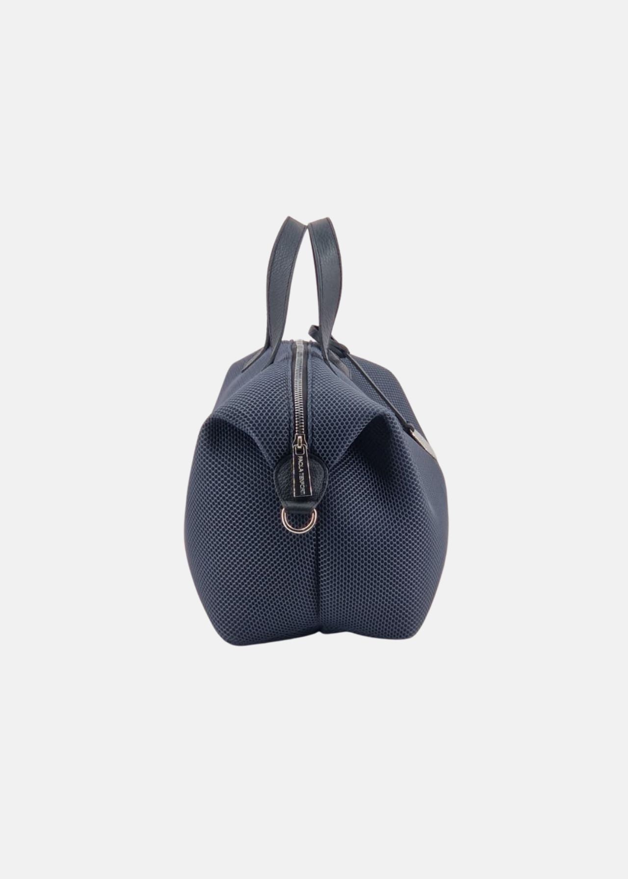 Bauletto medium traforato e pelle con dettagli argento