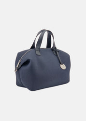 Bauletto medium traforato e pelle con dettagli argento