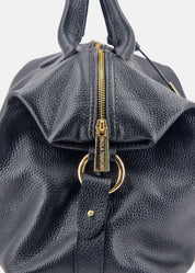 Bauletto in pelle morbida con dettagli oro