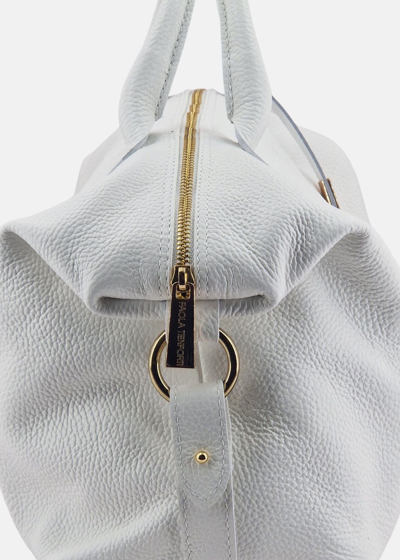 Bauletto in pelle morbida con dettagli oro