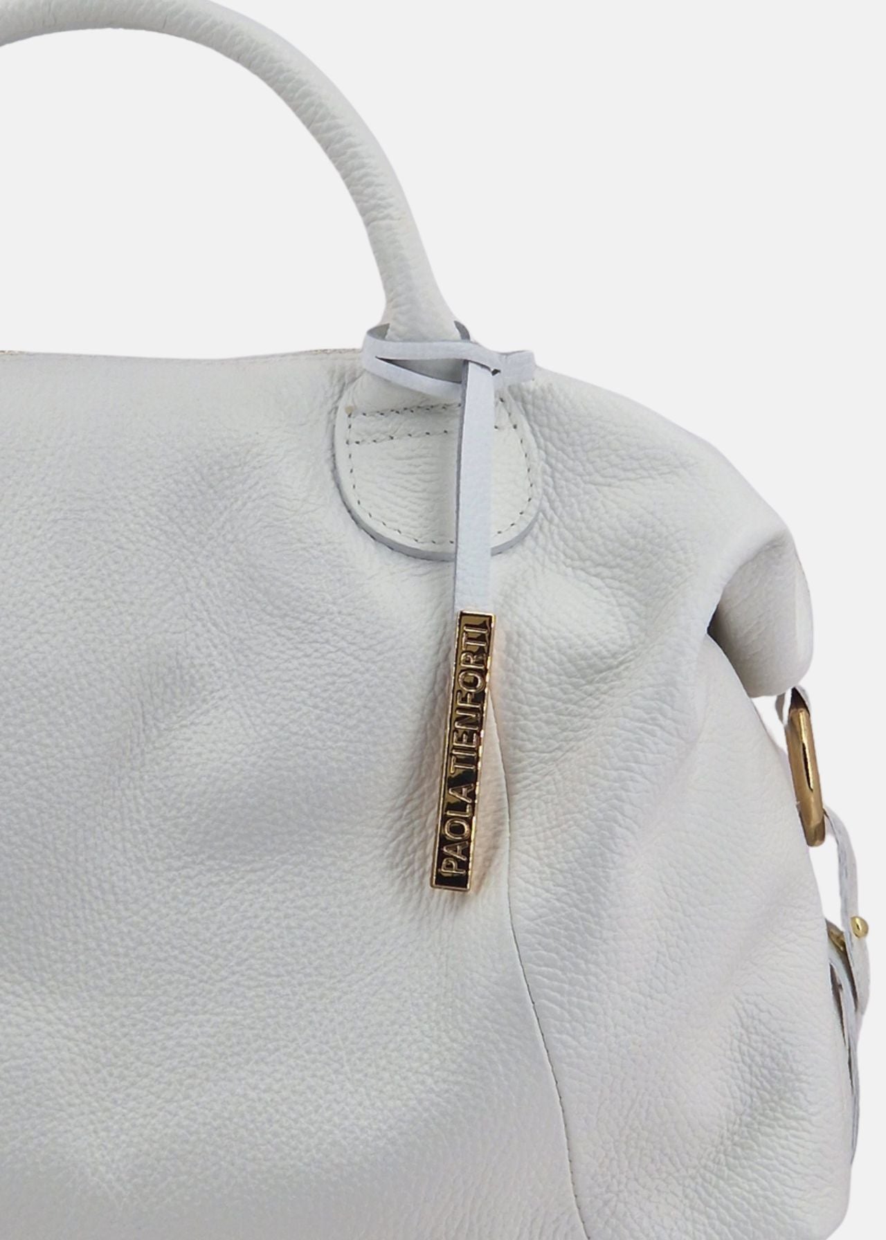 Bauletto in pelle morbida con dettagli oro