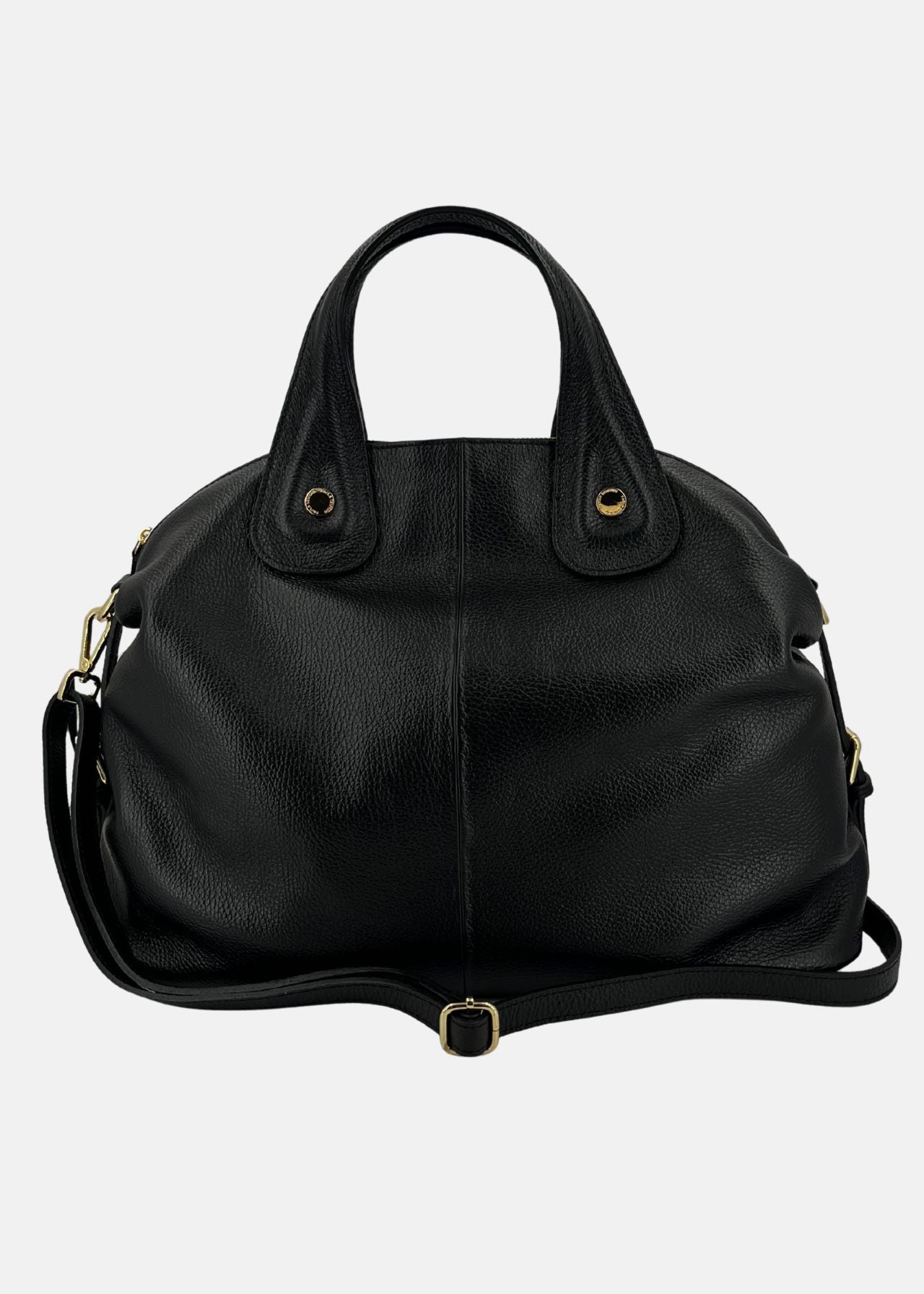 Bauletto in pelle da donna con dettagli oro