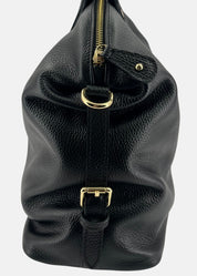 Bauletto in pelle da donna con dettagli oro