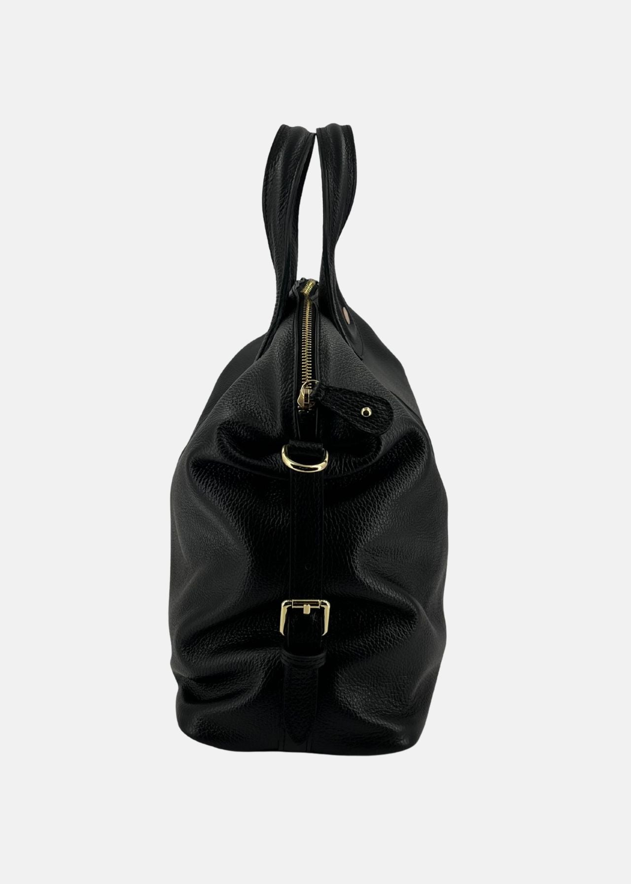 Bauletto in pelle da donna con dettagli oro