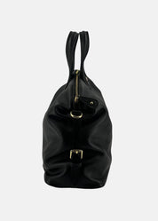 Bauletto in pelle da donna con dettagli oro
