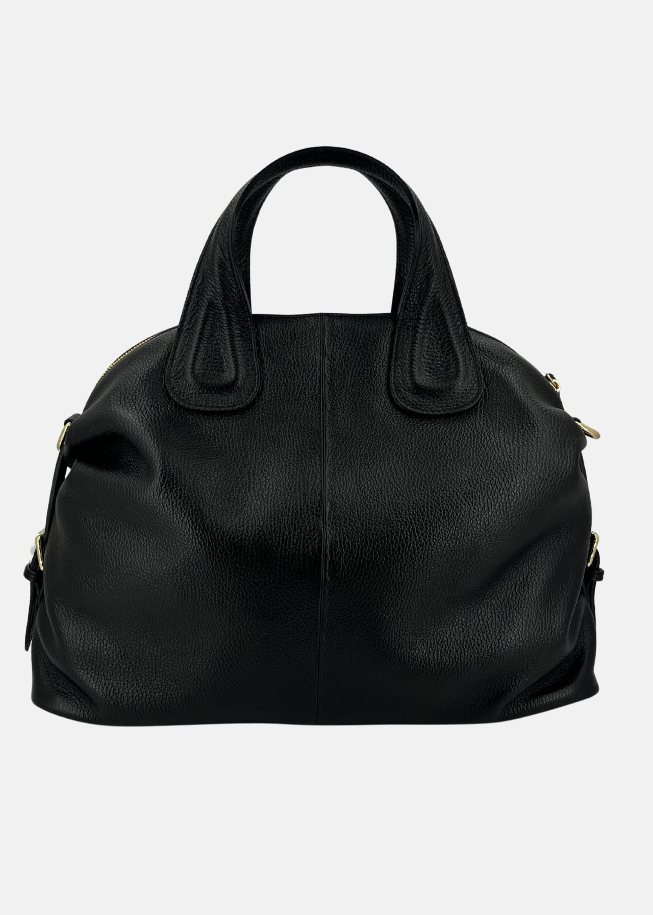 Bauletto in pelle da donna con dettagli oro