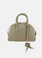 Bauletto in pelle con dettagli oro