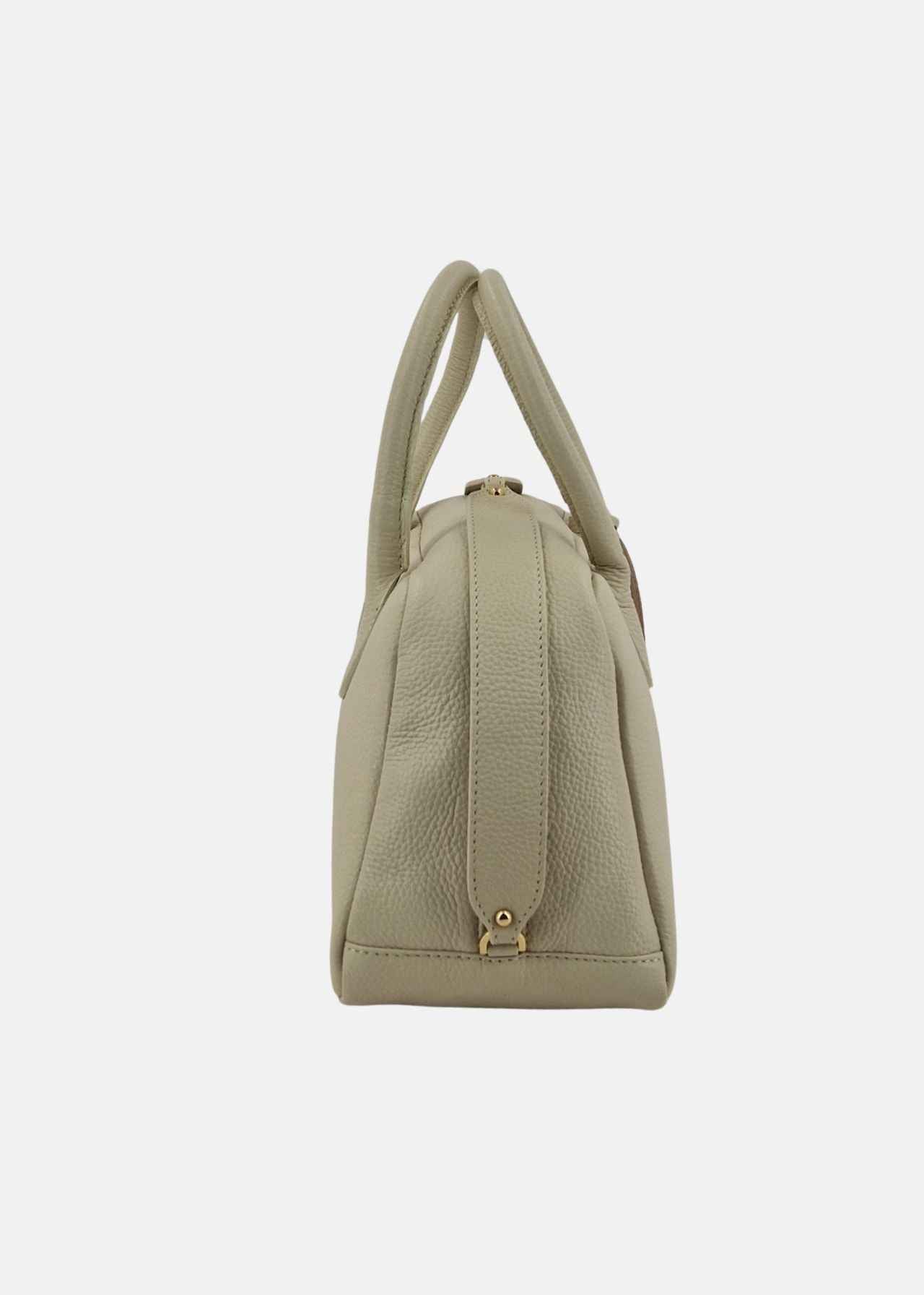 Bauletto in pelle con dettagli oro