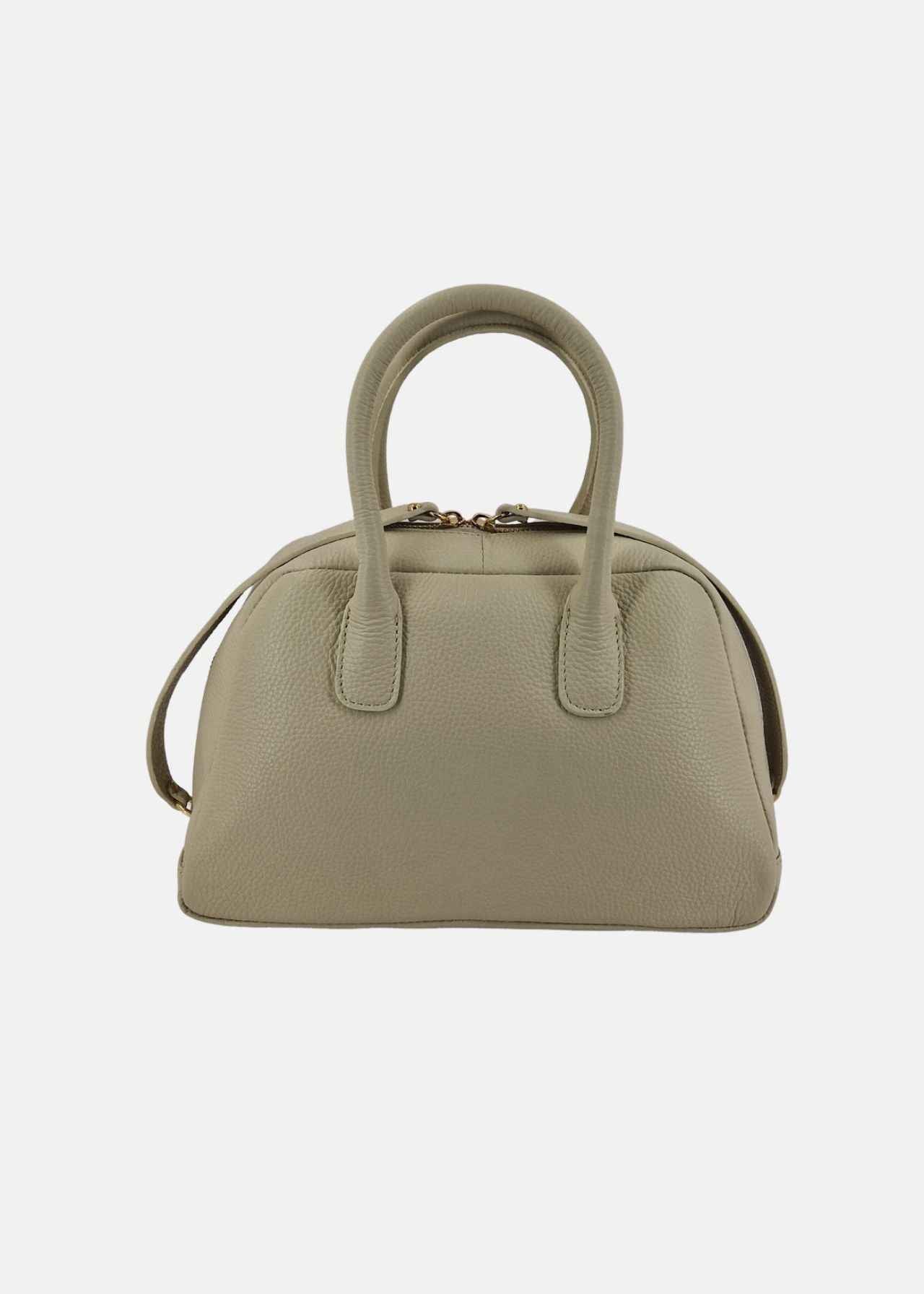 Bauletto in pelle con dettagli oro