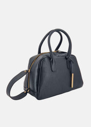 Bauletto in pelle con dettagli oro