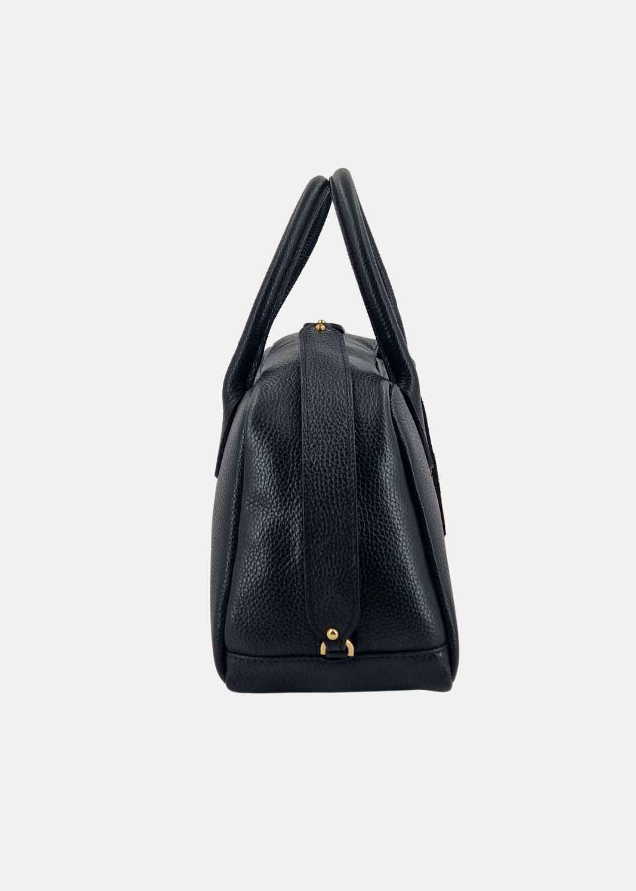 Bauletto in pelle con dettagli oro