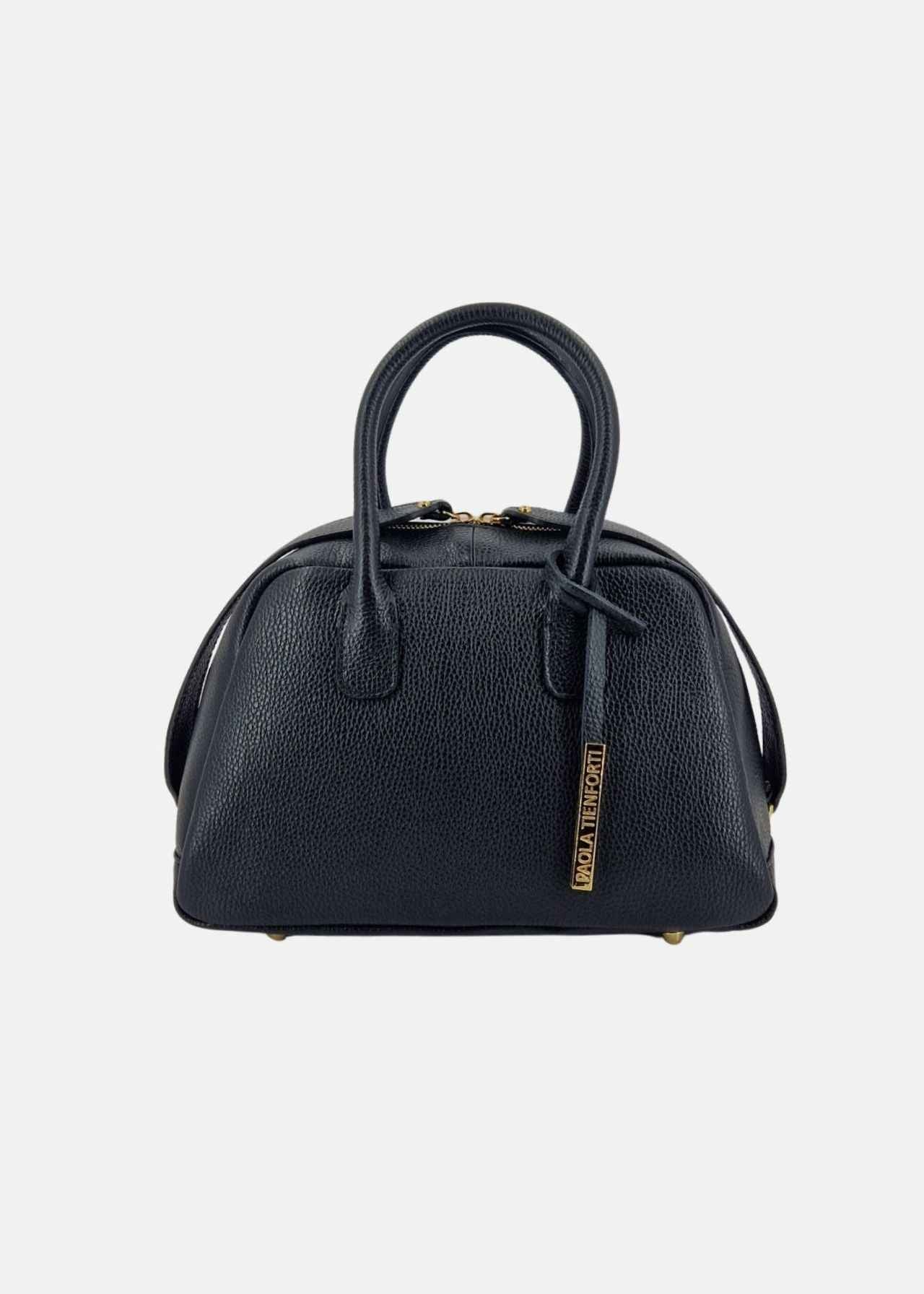 Bauletto in pelle con dettagli oro