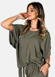 Blusa in Popeline di Viscosa