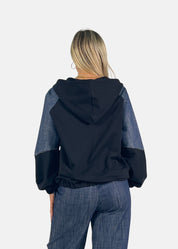 Bomber donna in jeans e felpa