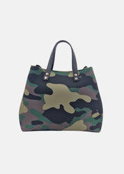 Shopper medium camouflage in neoprene e pelle