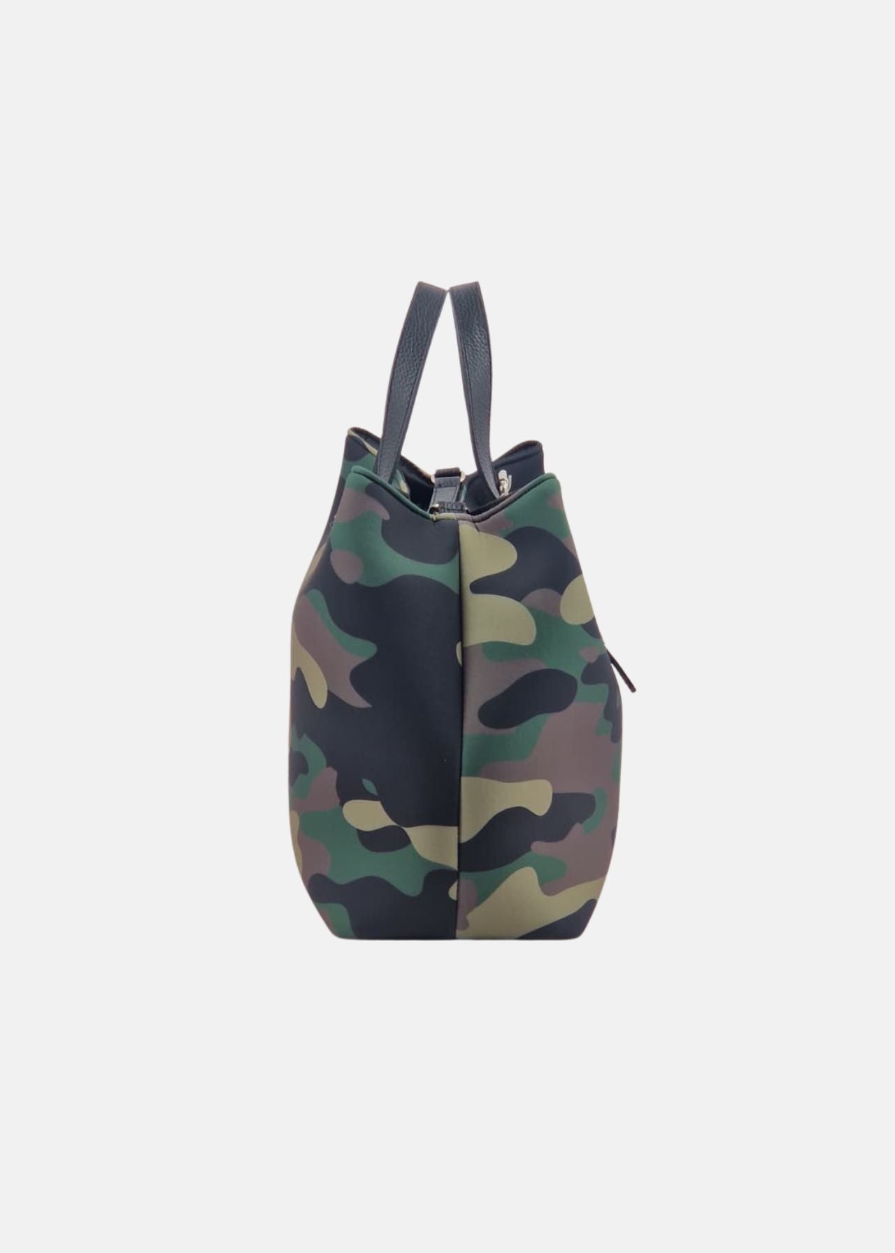 Shopper medium camouflage in neoprene e pelle