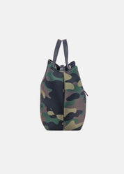 Shopper medium camouflage in neoprene e pelle