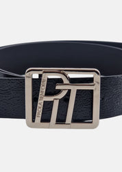 Cintura in Pelle Naplack con Fibbia Argento