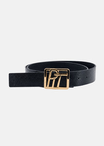 Cintura in Pelle Naplack con Fibbia Oro