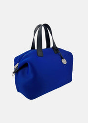Bauletto large tessuto tecnico traforato e pelle con dettagli argento