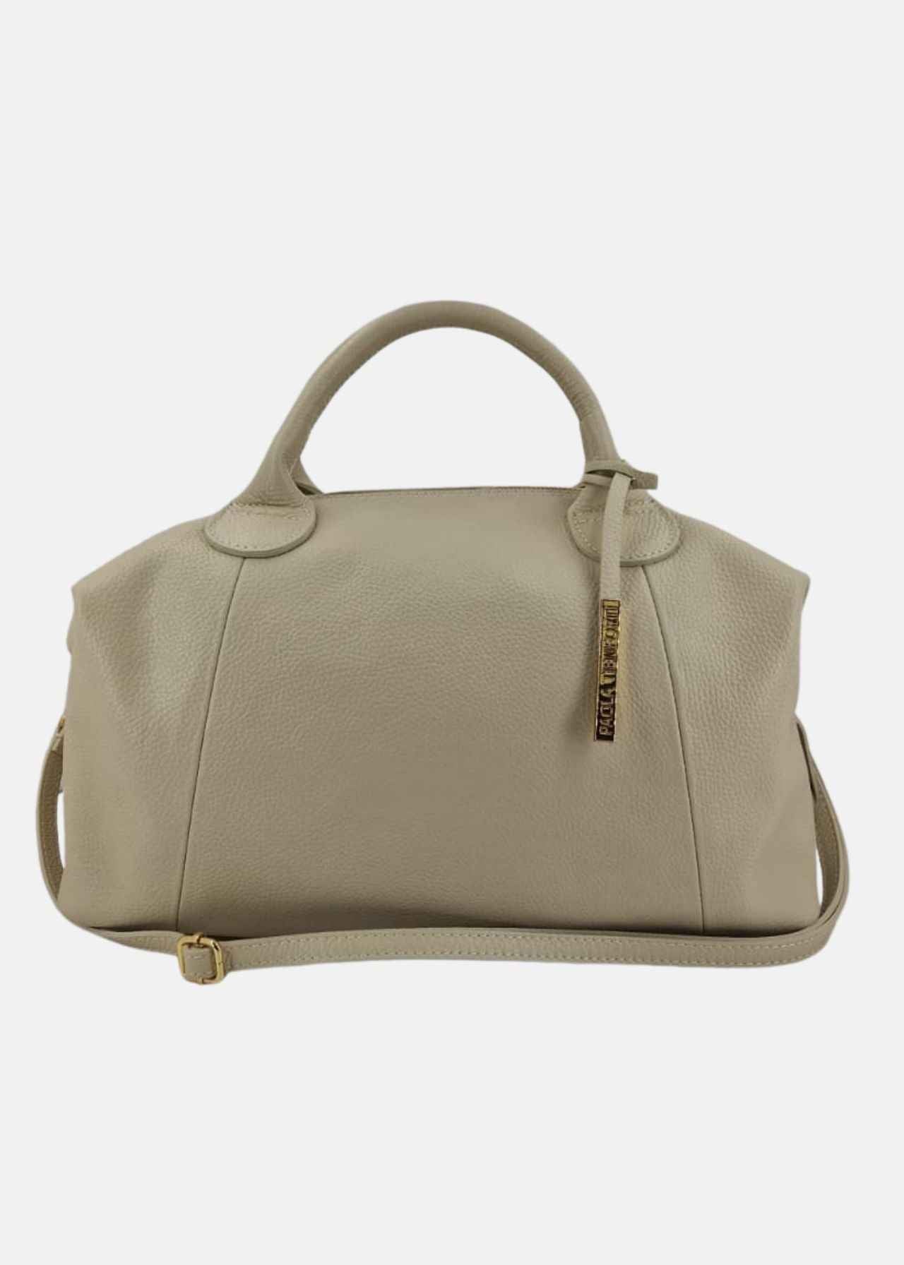 Bauletto in pelle morbida con dettagli oro