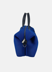 Bauletto large tessuto tecnico traforato e pelle con dettagli argento