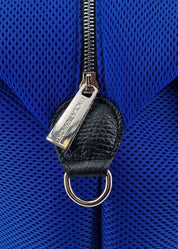 Bauletto large tessuto tecnico traforato e pelle con dettagli argento