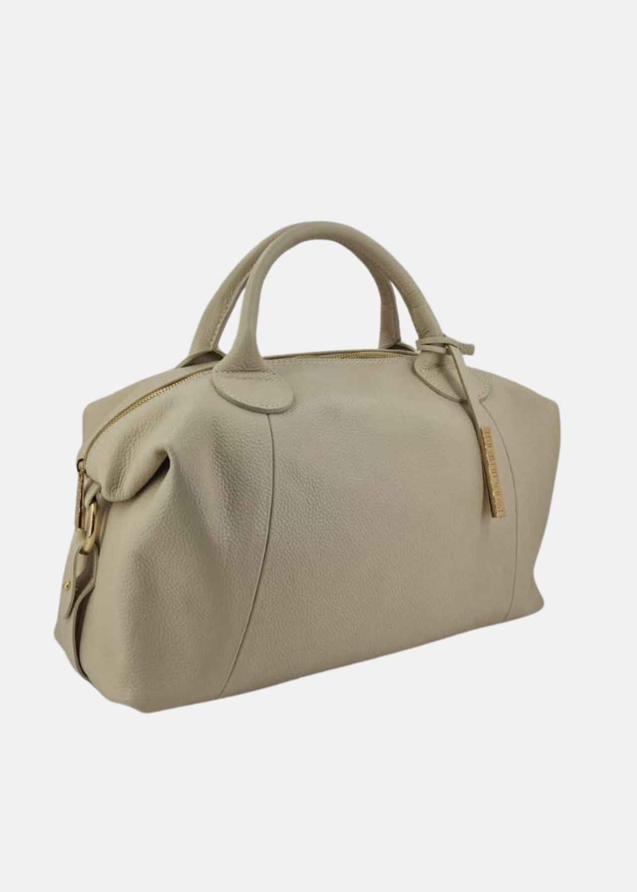 Bauletto in pelle morbida con dettagli oro
