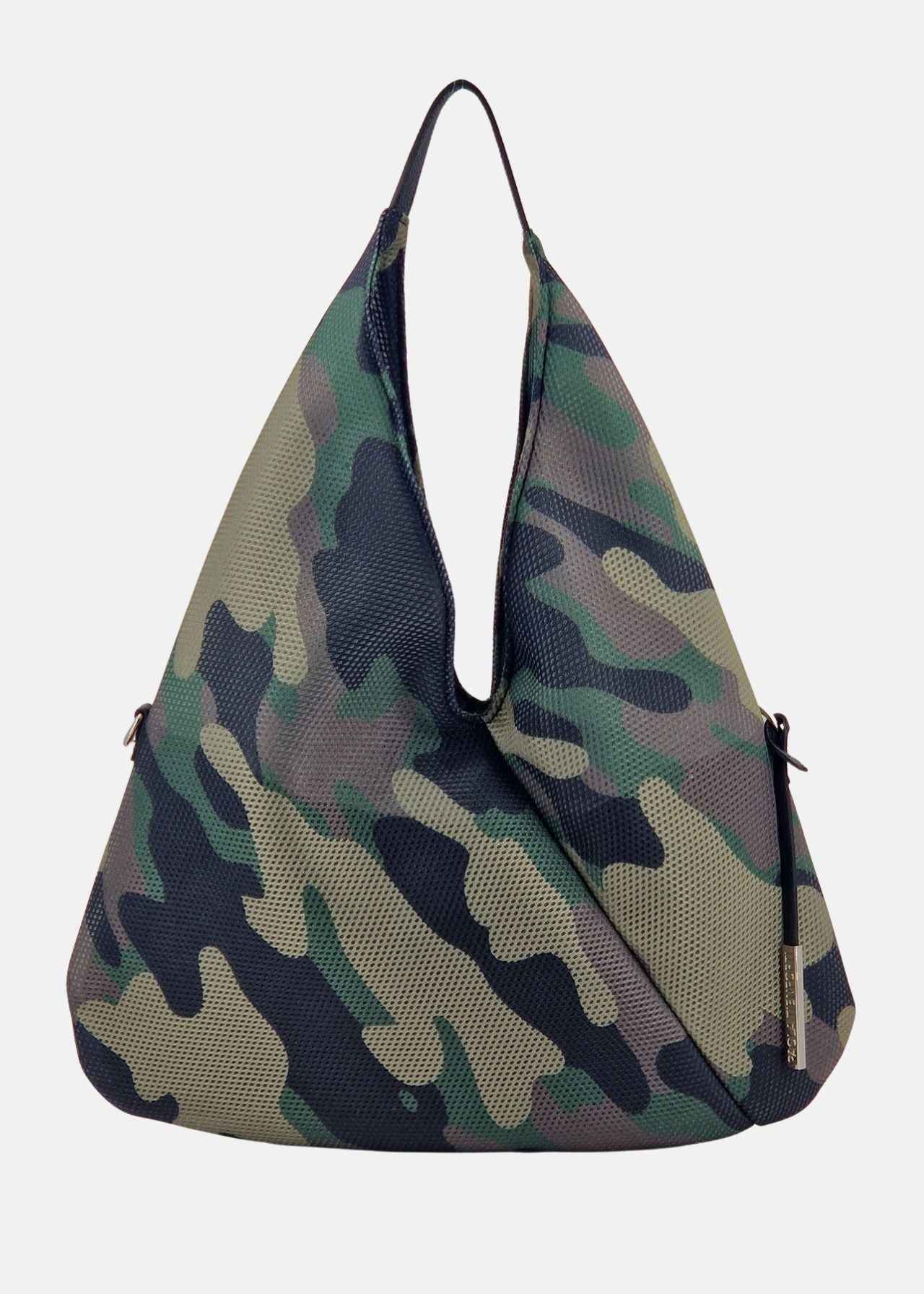 Sacca hobo in tessuto tecnico traforato Mimetico