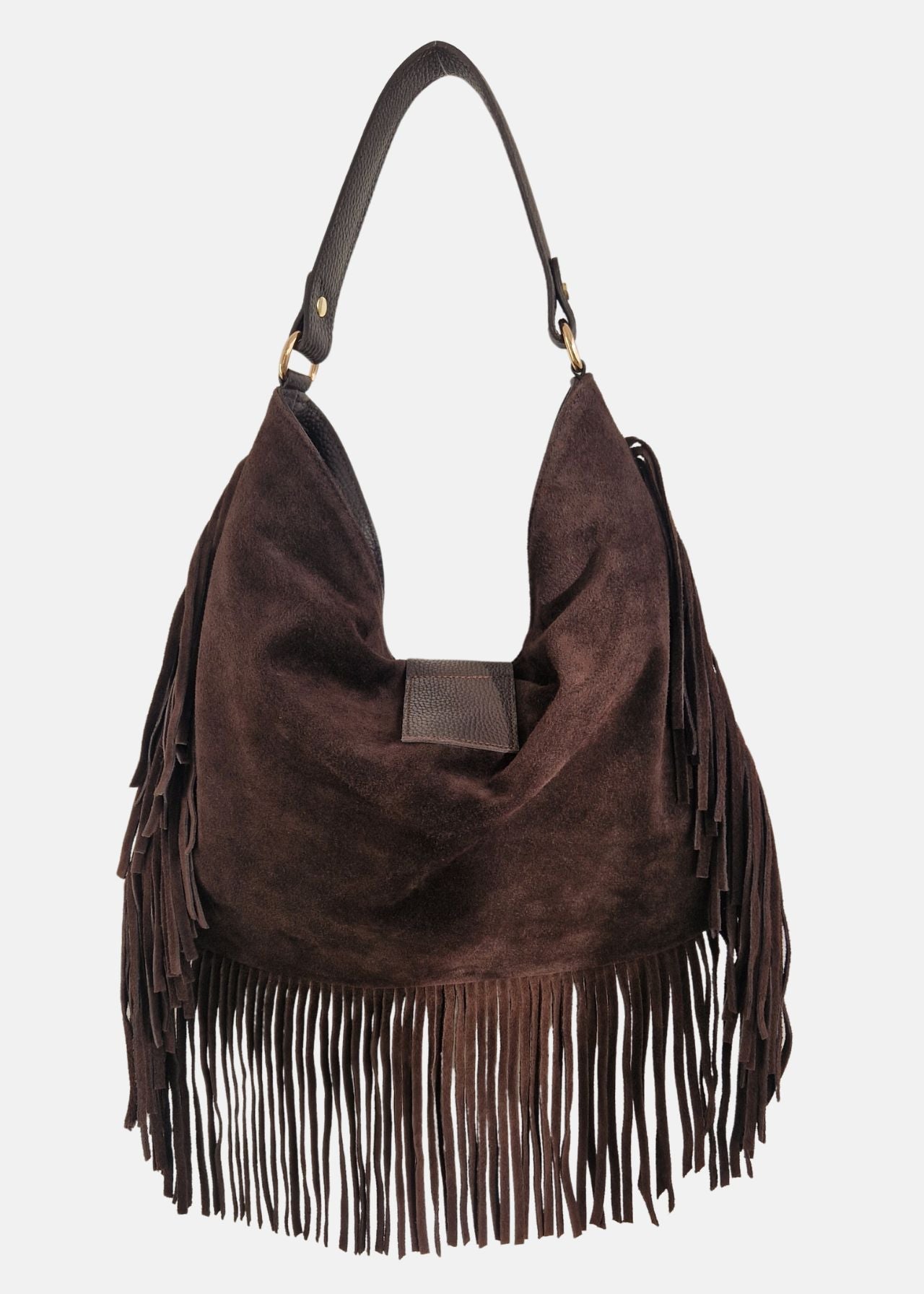 Sacca in Pelle Scamosciata con Frange - Paola Tienforti - Sito Ufficiale