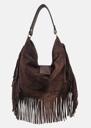 Sacca in Pelle Scamosciata con Frange - Paola Tienforti - Sito Ufficiale