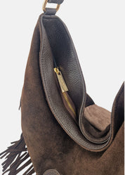 Sacca in Pelle Scamosciata con Frange - Paola Tienforti - Sito Ufficiale