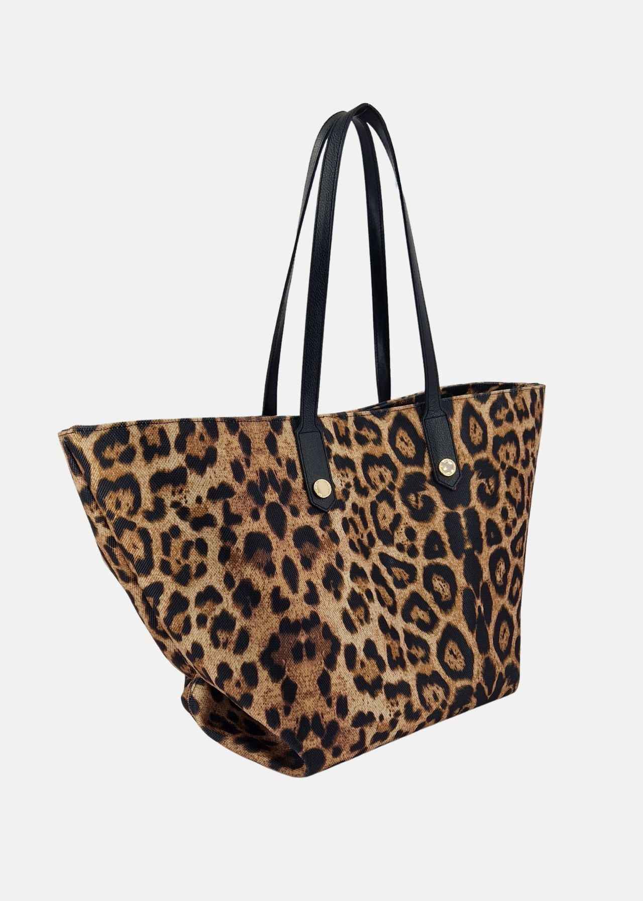 Shopper Donna in tessuto tecnico con rivetti oro