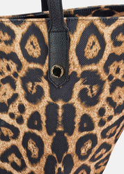 Shopper Donna in tessuto tecnico con rivetti oro