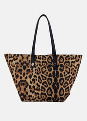 Shopper Donna in tessuto tecnico con rivetti oro