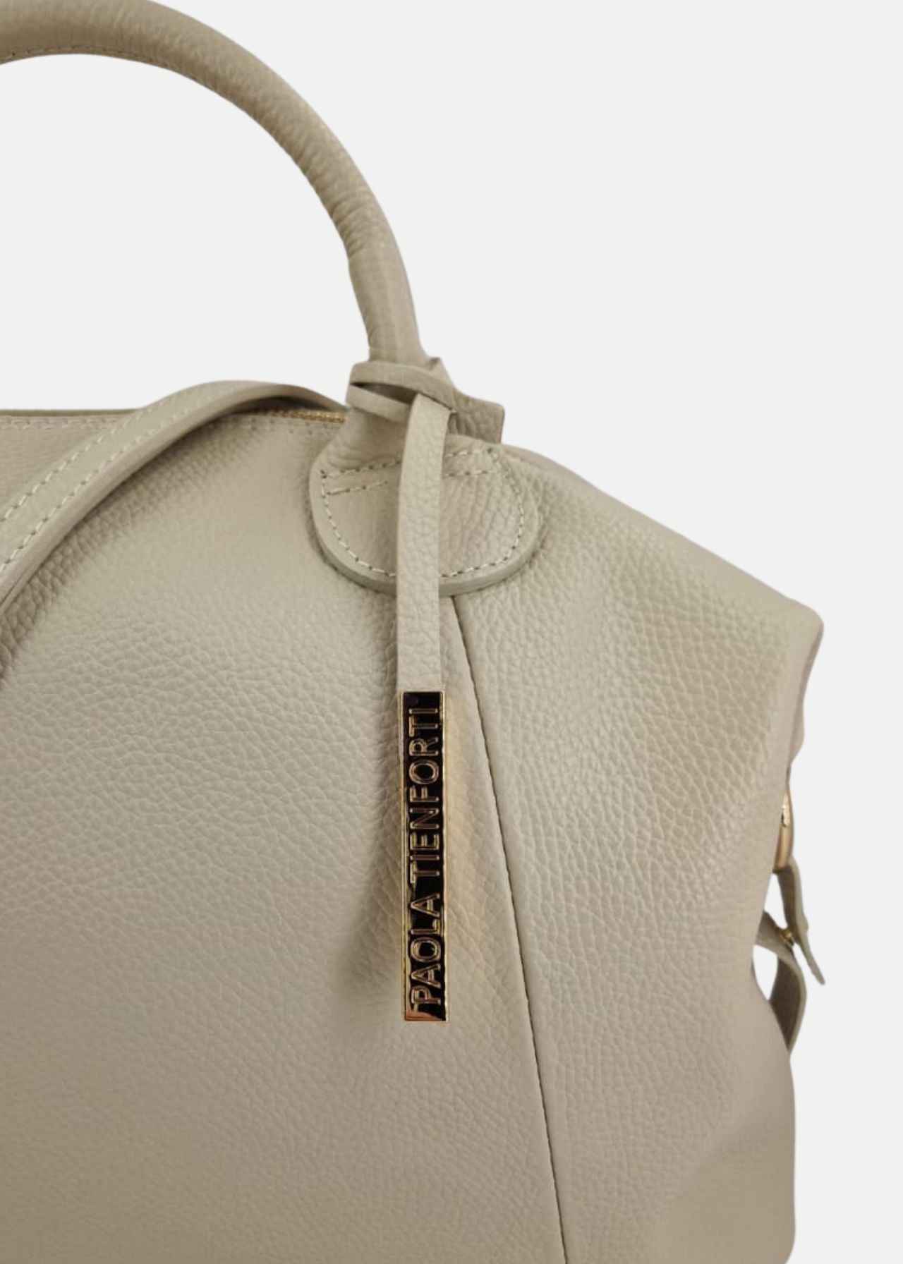 Bauletto in pelle morbida con dettagli oro