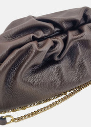 Clutch in vera pelle