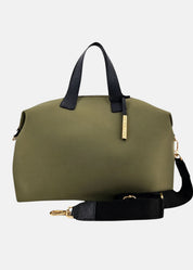 Bauletto large in neoprene con dettagli oro