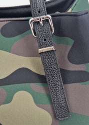 Shopper medium camouflage in neoprene e pelle