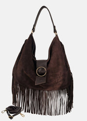 Sacca in Pelle Scamosciata con Frange - Paola Tienforti - Sito Ufficiale