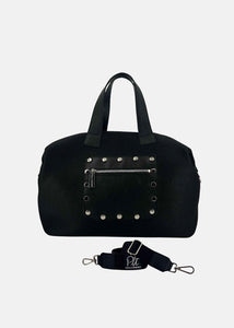 Bauletto Tasca Zip in tessuto tecnico traforato e pelle